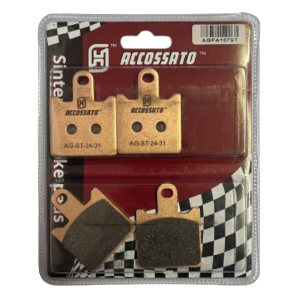 Accossato front brake pads AGPA107, sintered (st) compound, for Kawasaki GTR 1400