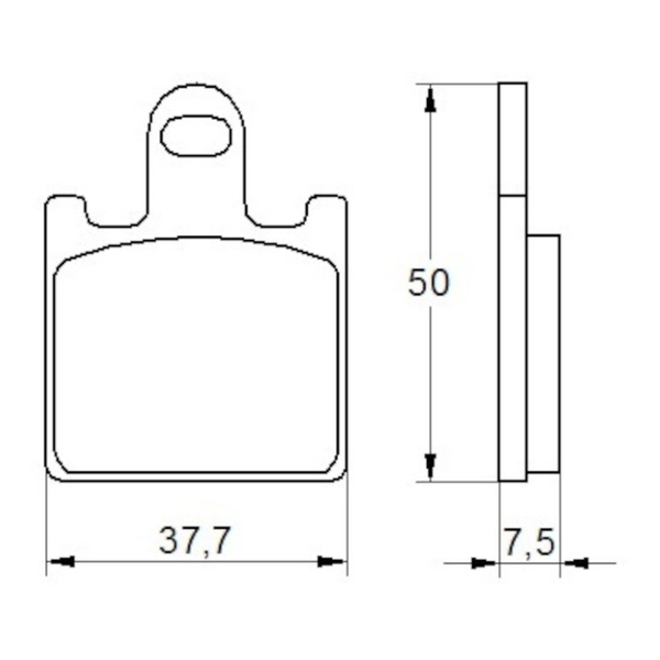 Accossato brake pads AGPA107 for Kawasaki GTR 1400, dimension drawing