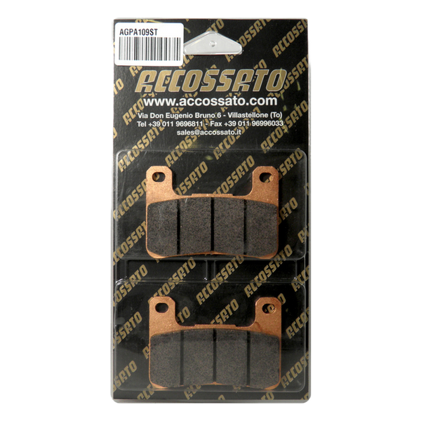 Accossato front brake pads AGPA109, sintered (st) compound, for Kawasaki NINJA 1000 SX