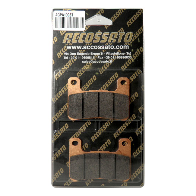 Accossato front brake pads AGPA109ST, sintered (st) compound, for Kawasaki NINJA 1000 SX