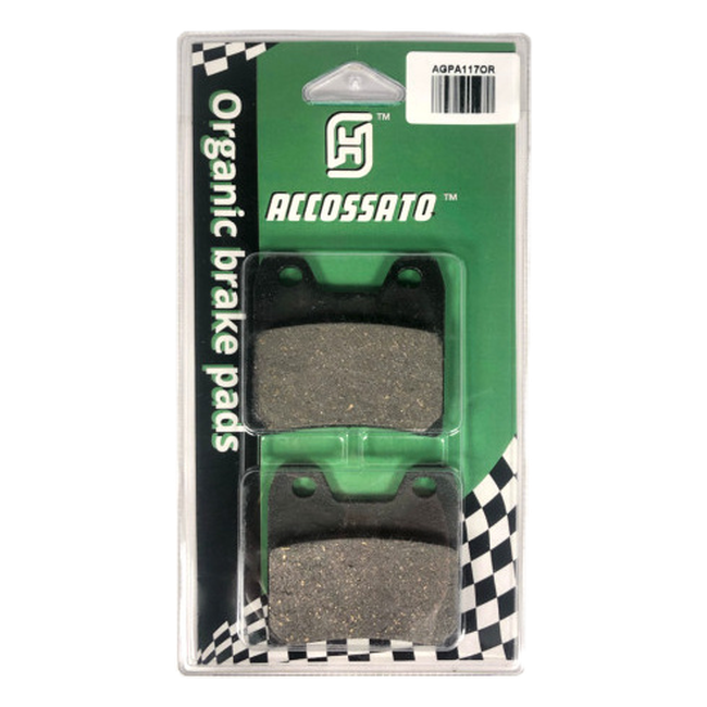 Accossato rear brake pads AGPA117OR, organic (or) compound, for Yamaha XJR1300