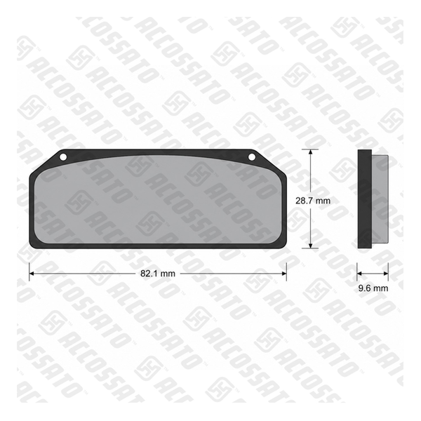 Accossato brake pads AGPA137 for BMW HP4 Race 1000, dimension drawing