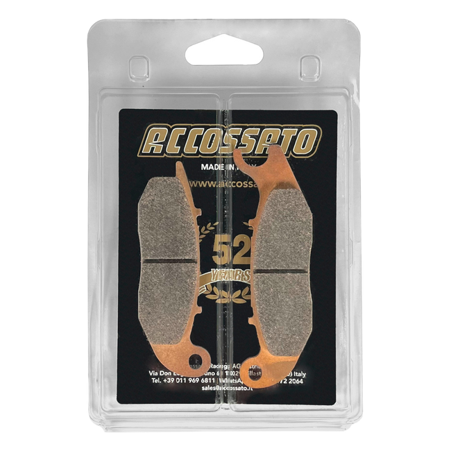 Accossato front brake pads AGPA160 for Honda CBR125R (2003-2018)