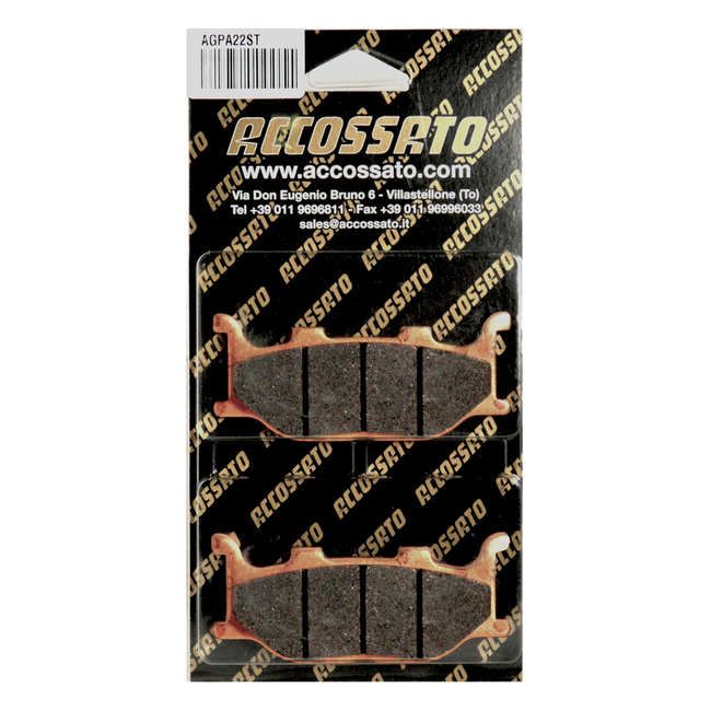 Accossato front brake pads AGPA22ST, sintered (st) compound, for Yamaha XJ6