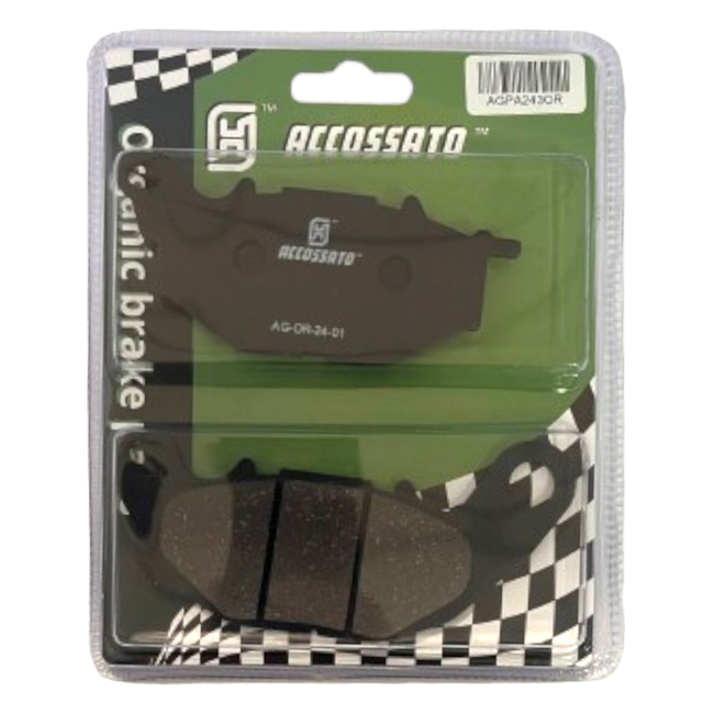 Accossato front brake pads AGPA243OR, organic (or) compound, for Yamaha R3