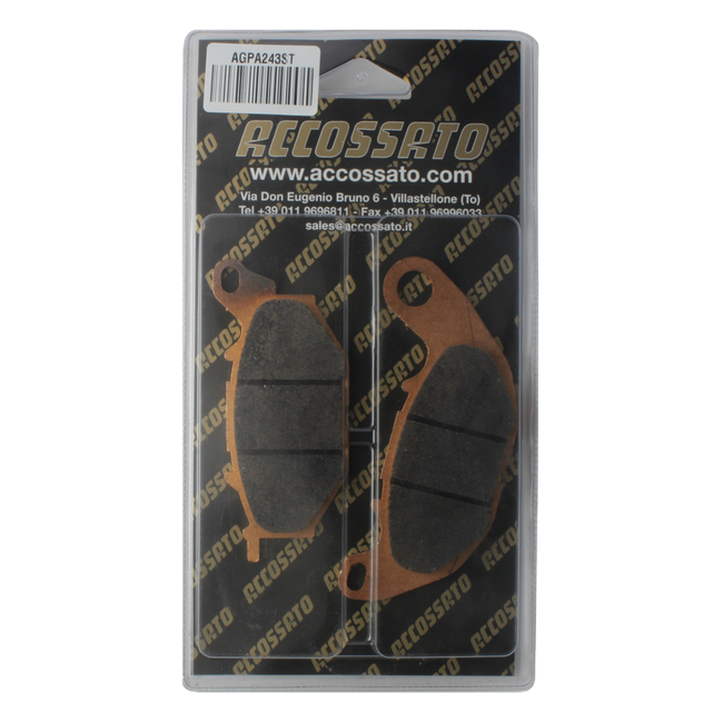 Accossato front brake pads AGPA243ST, sintered (st) compound, for Yamaha R3