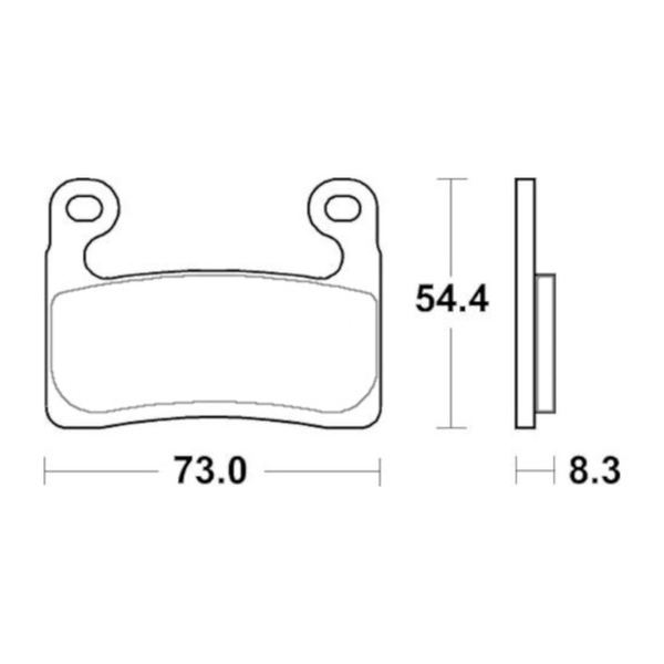 Accossato brake pads AGPA252 for BMW S1000RR, dimension drawing