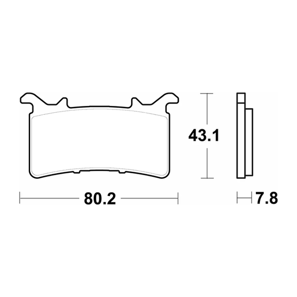 Accossato brake pads AGPA291 for BMW M1000 XR, dimension drawing