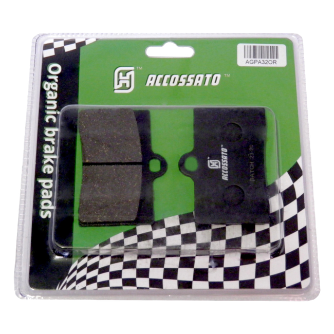 Accossato front brake pads AGPA32OR, organic (or) compound, for Aprilia RS4 125