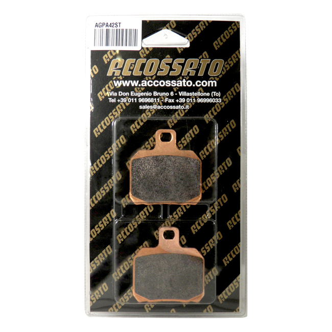 Accossato rear brake pads AGPA42ST, sintered (st) compound, for Benelli 502C