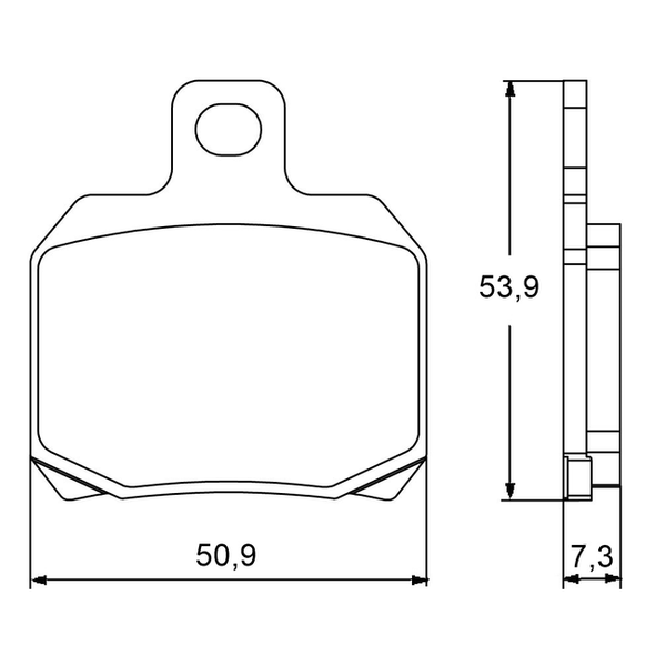 Accossato brake pads AGPA42 for Moto Morini Corsaro ZZ 1200, dimension drawing