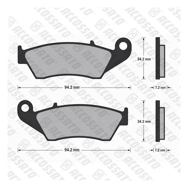 Accossato front brake pads AGPA51, ev1 street/track compound, for Kawasaki KX450