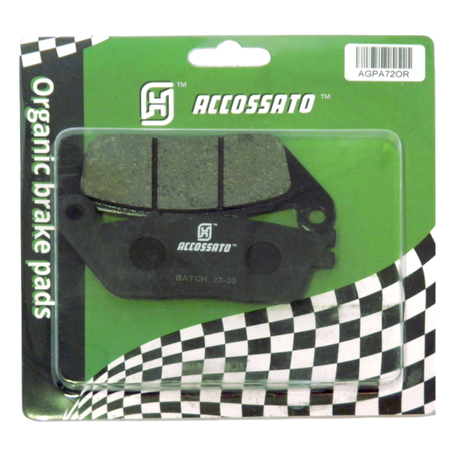 Accossato front brake pads AGPA72OR, organic (or) compound, for Triumph BONNEVILLE T214