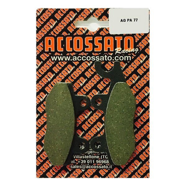 Accossato front and rear brake pads AGPA77, organic (or) compound, for Kawasaki NINJA 250SL