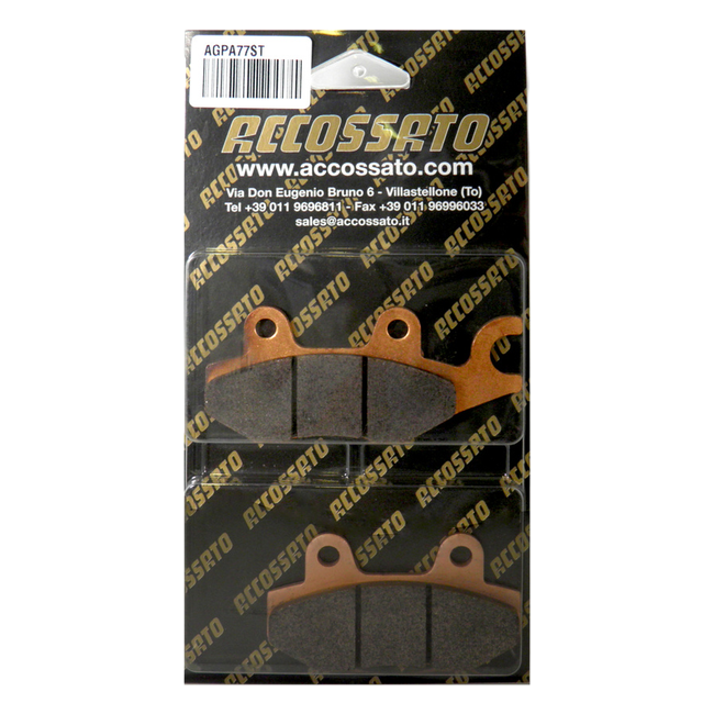 Accossato front and rear brake pads AGPA77ST, sintered (st) compound, for Kawasaki ELIMINATOR 500
