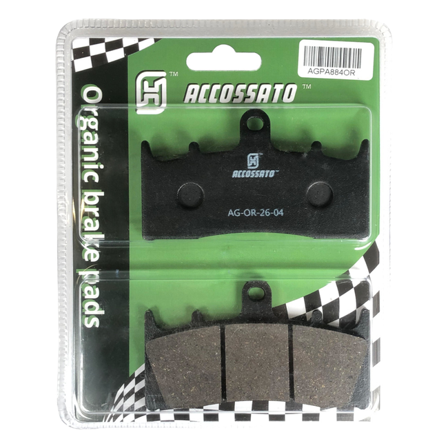 Accossato front brake pads AGPA884OR, organic (or) compound, for BMW M1000RR