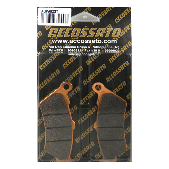 Accossato rear brake pads AGPA92ST, sintered (st) compound, for BMW R1250GS