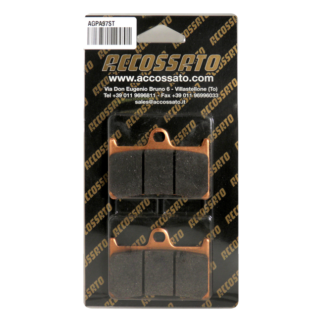 Accossato front brake pads AGPA97ST, sintered (st) compound, for Yamaha MT-07