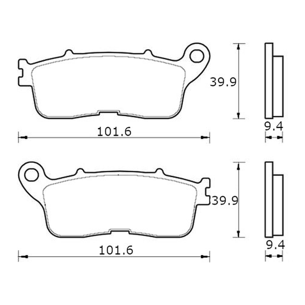 Accossato brake pads AGPP240 for Honda VFR1200F, dimension drawing