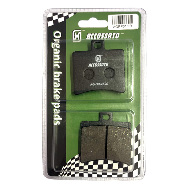 Accossato rear brake pads AGPP31OR, organic (or) compound, for Hyosung GD250 EXIV