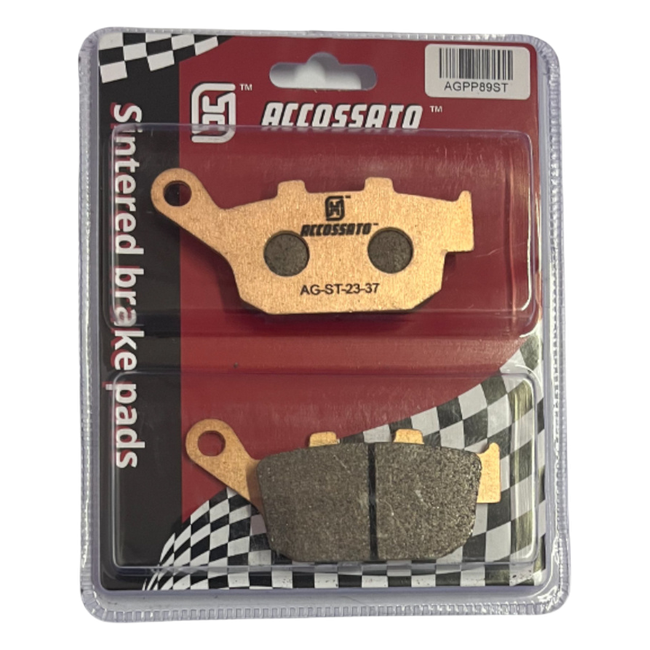 Accossato rear brake pads AGPP89ST, sintered (st) compound, for Kawasaki Z800