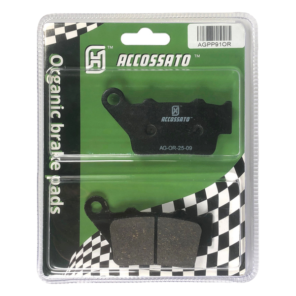 Accossato rear brake pads AGPP91, organic (or) compound, for KTM RC4R 250