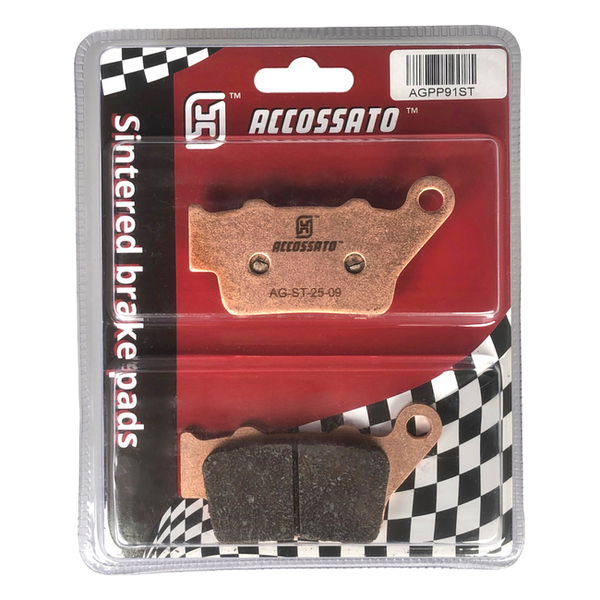 Accossato rear brake pads AGPP91, sintered (st) compound, for KTM 990RC R