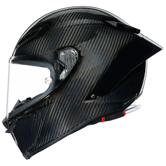 AGV Pista GP RR full-face racing helmet in natural carbon gloss finish