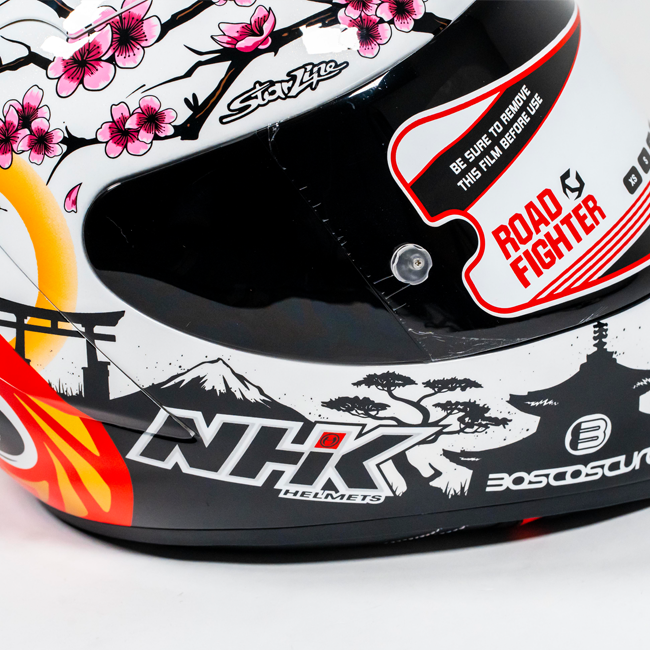 NHK GP-R Tech Race Helmet Alonso López Motegi Japan Replica 2024 in red, pink and white