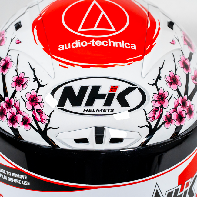 NHK GP-R Tech Race Helmet Alonso López Motegi Japan Replica 2024 in red, pink and white
