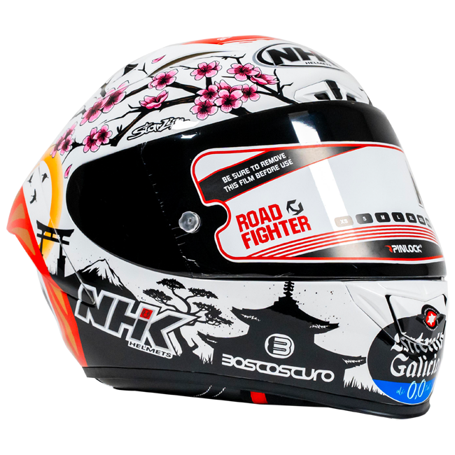 NHK GP-R Tech Race Helmet Alonso López Motegi Japan Replica 2024 in red, pink and white