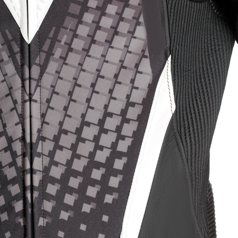 Dainese Laguna Seca 6 one-piece perforated leather race suit in Black and White