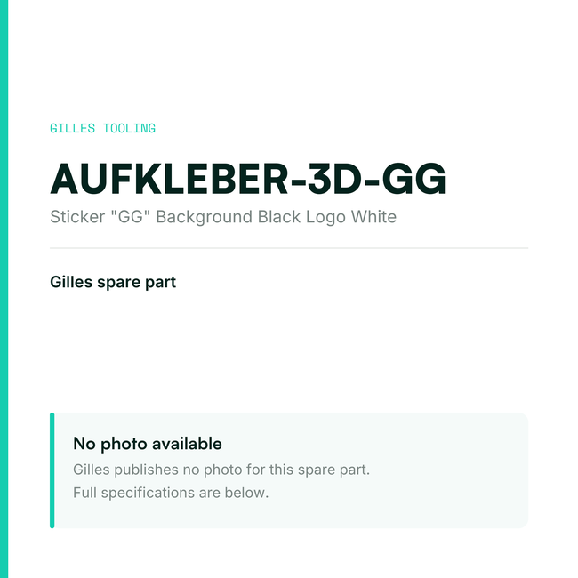 Gilles Sticker "GG" Background Black Logo White – AUFKLEBER-3D-GG, data card, no manufacturer photo available