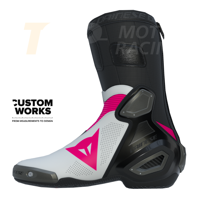 Dainese Axial 2 Air men's motorcycle boot Fuxia White Custom Works