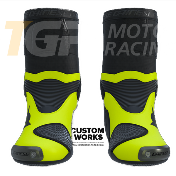 Dainese Axial 2 Racing Motorcycle Boots | Men | Fuxia / Viola / Fluo Yellow | Custom Works