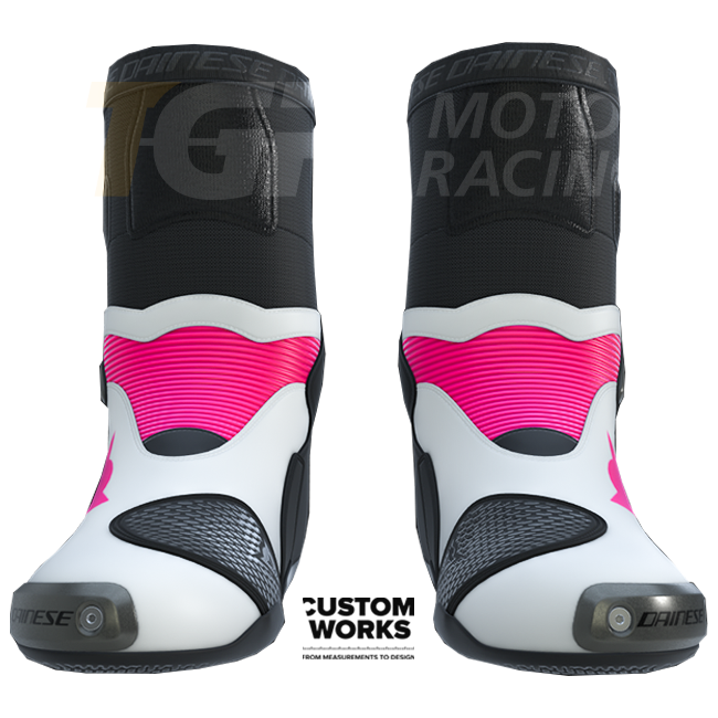 Dainese Axial 2 men's motorcycle boots in Fuxia White Custom Works colourway
