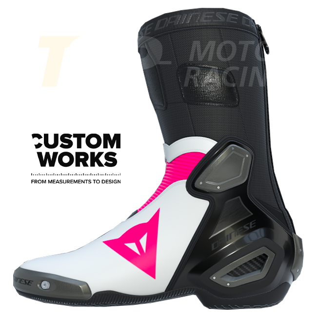 Dainese Axial 2 men's motorcycle boots in Fuxia White Custom Works colourway