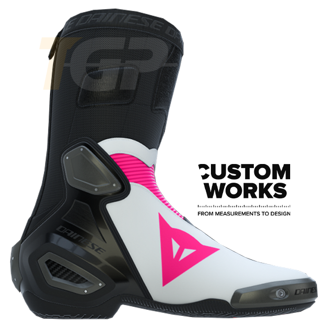 Dainese Axial 2 men's motorcycle boots in Fuxia White Custom Works colourway