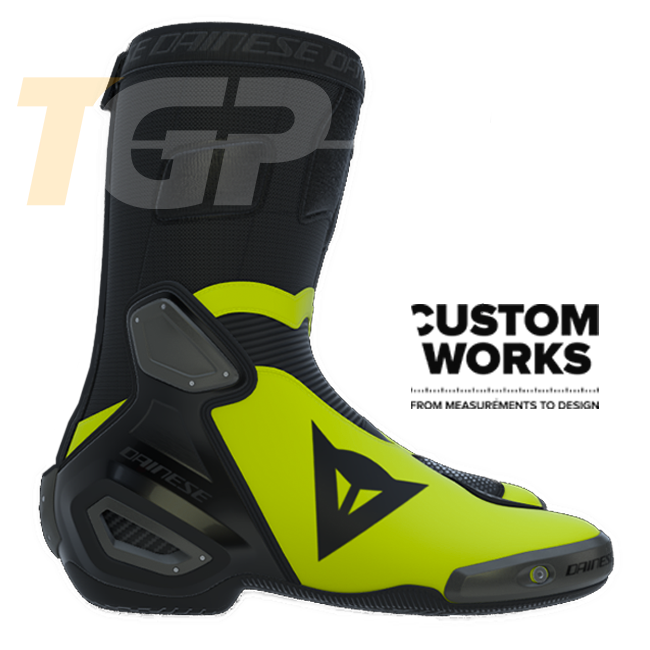 Dainese Axial 2 Racing Motorcycle Boots | Men | Fuxia / Viola / Fluo Yellow | Custom Works