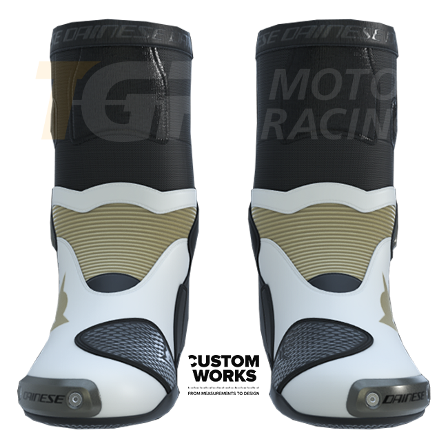 Dainese Axial 2 motorcycle boots men Pearl White Magnesium Custom Works