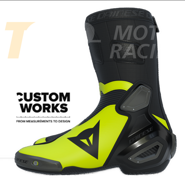 Dainese Axial 2 Racing Motorcycle Boots | Men | Fuxia / Viola / Fluo Yellow | Custom Works