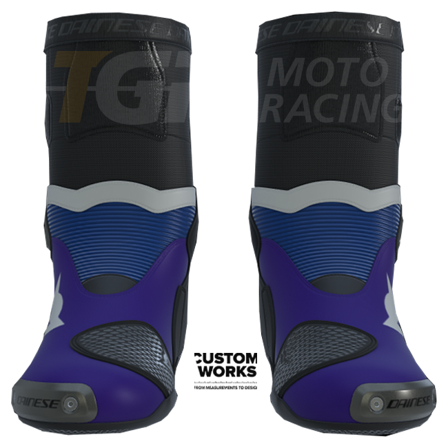 Dainese Axial 2 Air motorcycle boots Prima Pramac Yamaha MotoGP Replica Custom Works purple blue white