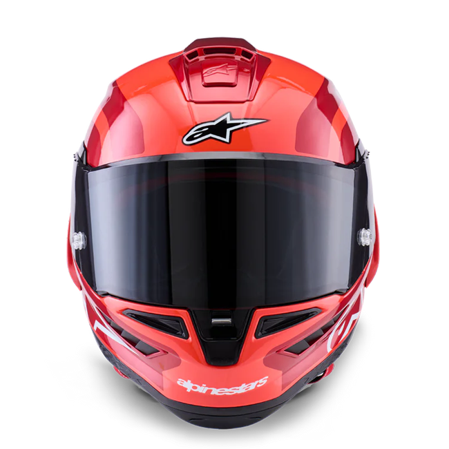 Alpinestars Supertech R10 full-face helmet in Arius Double Red Glossy finish
