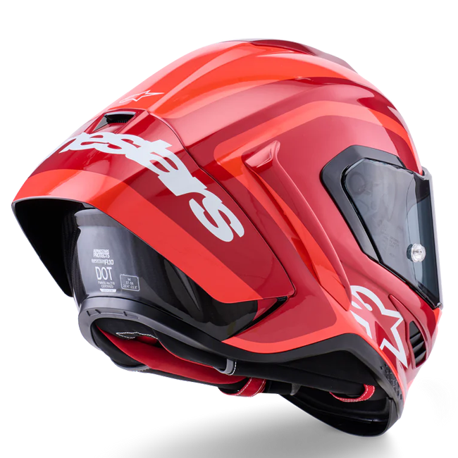 Alpinestars Supertech R10 full-face helmet in Arius Double Red Glossy finish