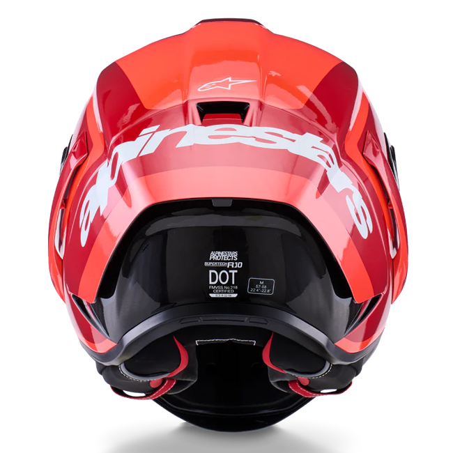 Alpinestars Supertech R10 full-face helmet in Arius Double Red Glossy finish