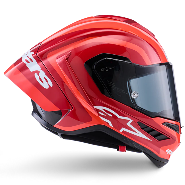 Alpinestars Supertech R10 full-face helmet in Arius Double Red Glossy finish