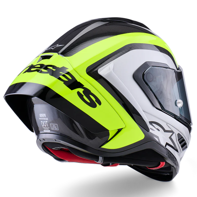 Alpinestars Supertech R10 full-face helmet in Arius Yellow Fluo Gloss finish
