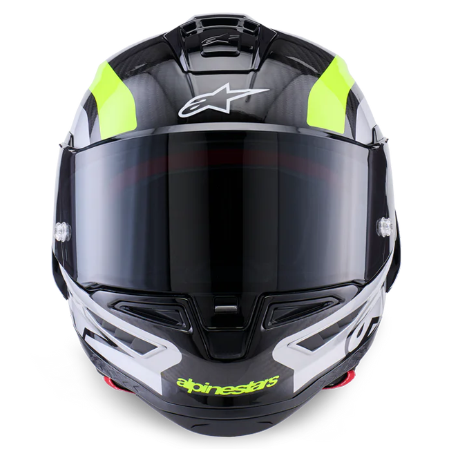 Alpinestars Supertech R10 full-face helmet in Arius Yellow Fluo Gloss finish