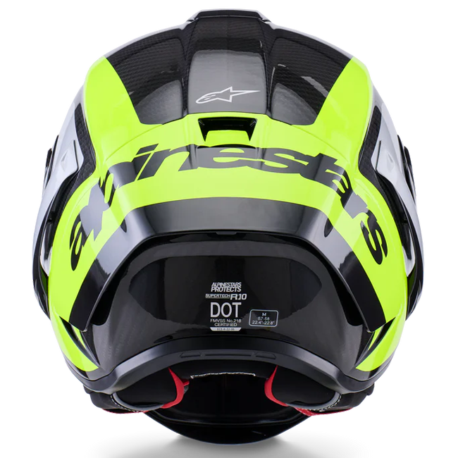Alpinestars Supertech R10 full-face helmet in Arius Yellow Fluo Gloss finish