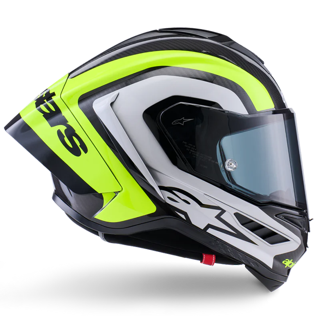 Alpinestars Supertech R10 full-face helmet in Arius Yellow Fluo Gloss finish